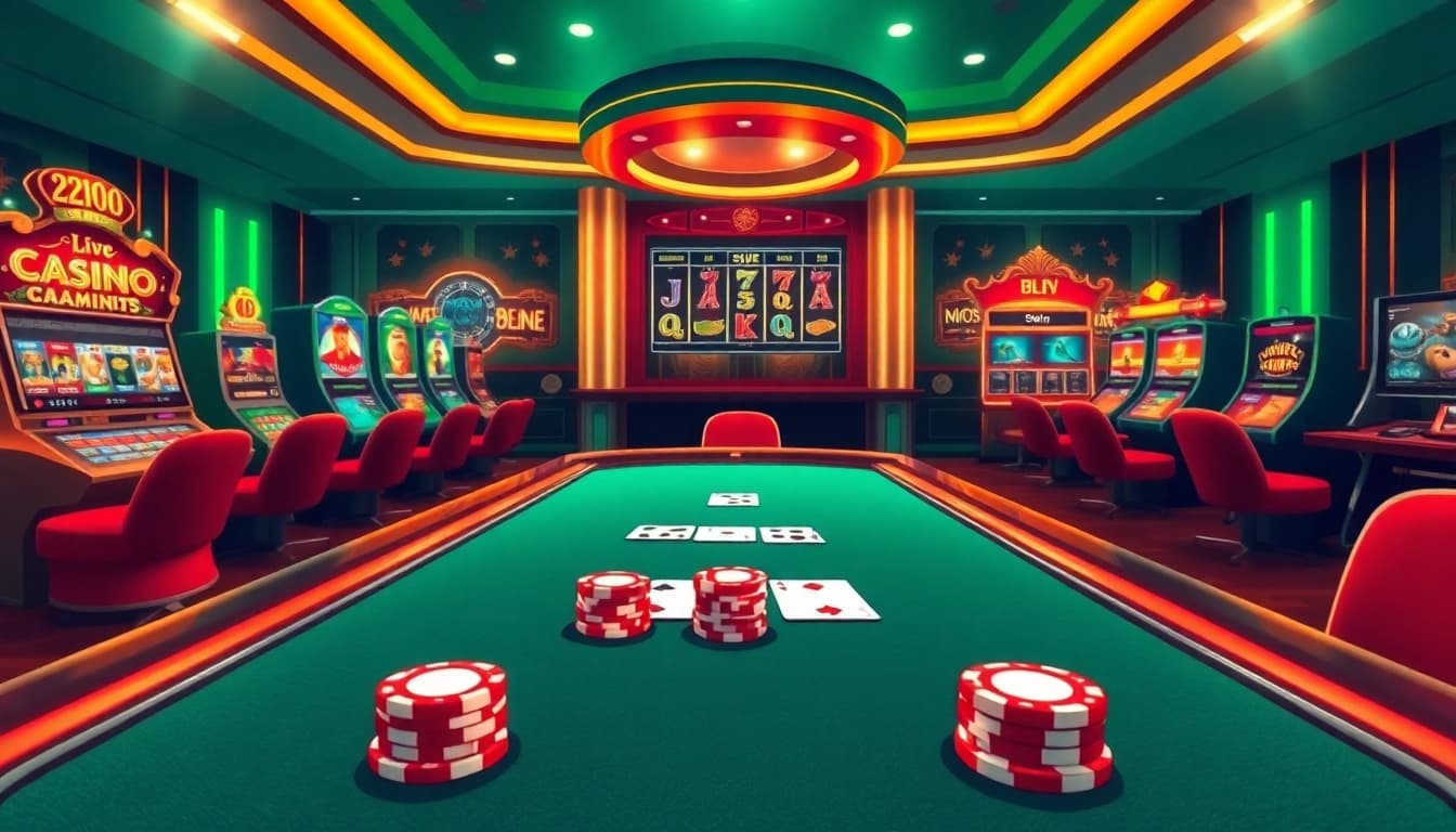 Participez à un gameplay palpitant dans un casino en ligne Français dynamique avec des machines à sous captivantes et de l'action au poker.