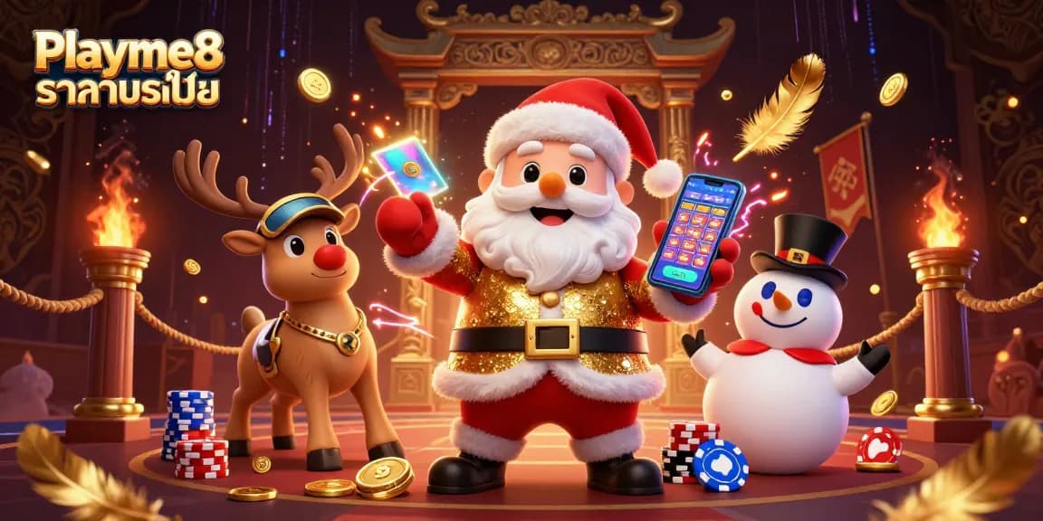 เล่นเกมส์คาสิโนออนไลน์ Playme8 ราคาบอลไหล ด้วยซานตาคลอสและเพื่อนๆ ในบรรยากาศสุดหรู