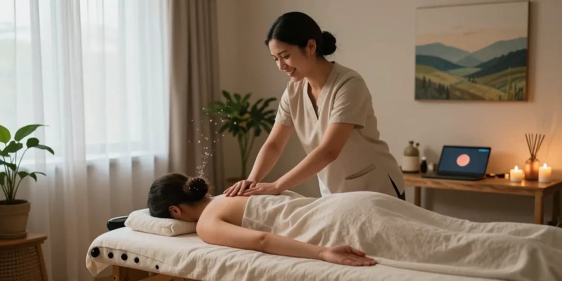 Rejuvenating 스웨디시 massage therapy in a tranquil wellness environment.