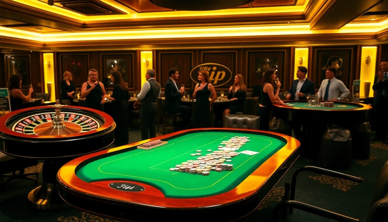 Experience the thrilling atmosphere of rik vip gaming at a luxurious poker table with vibrant chips.