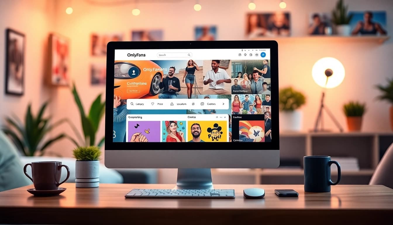 Discover OnlyFans Nearby Creators with a user-friendly search platform showcasing vibrant filter options.