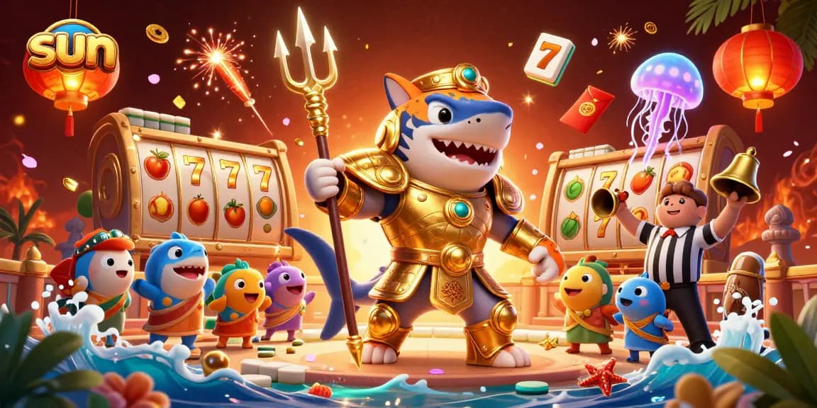 Bet on slots with sun-themed excitement in this vibrant casino illustration.
