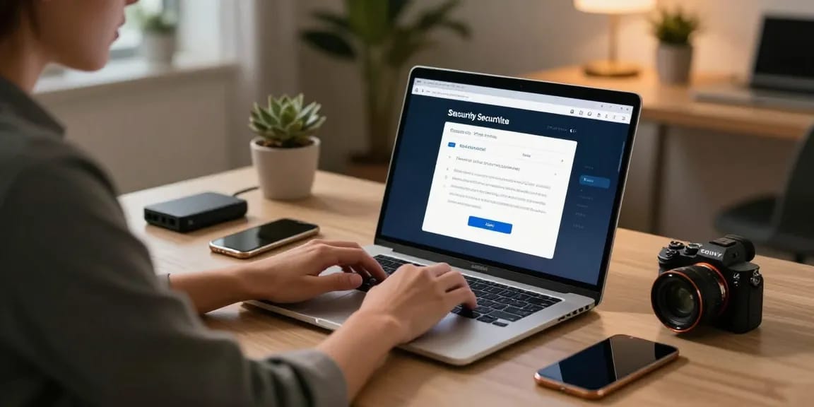 User verifying browser security on https://shs-dome5.com/ in a modern office setup.