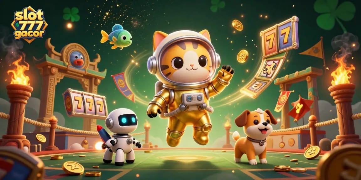 Experience thrilling gameplay with slot 777 gacor featuring fun characters and dynamic casino elements.