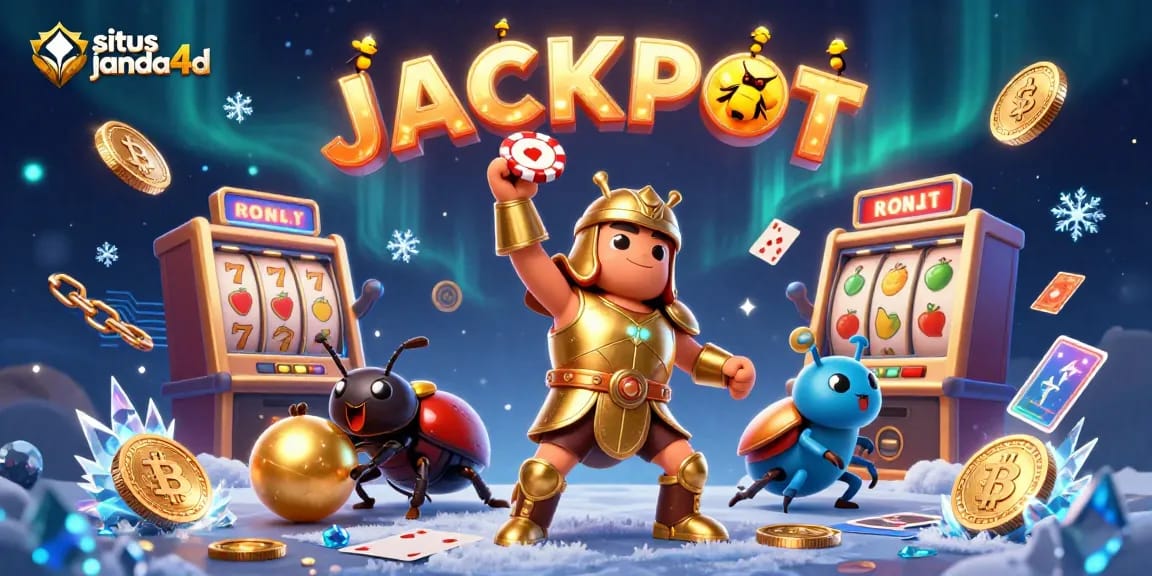 Situs janda4d menghadirkan jackpot dengan karakter beetle bertema kasino dalam kemenangan spektakuler.