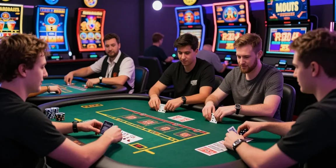 Exciting credit card casino gameplay experience highlighting scoarch.org.uk, featuring players enjoying card games and bonuses.
