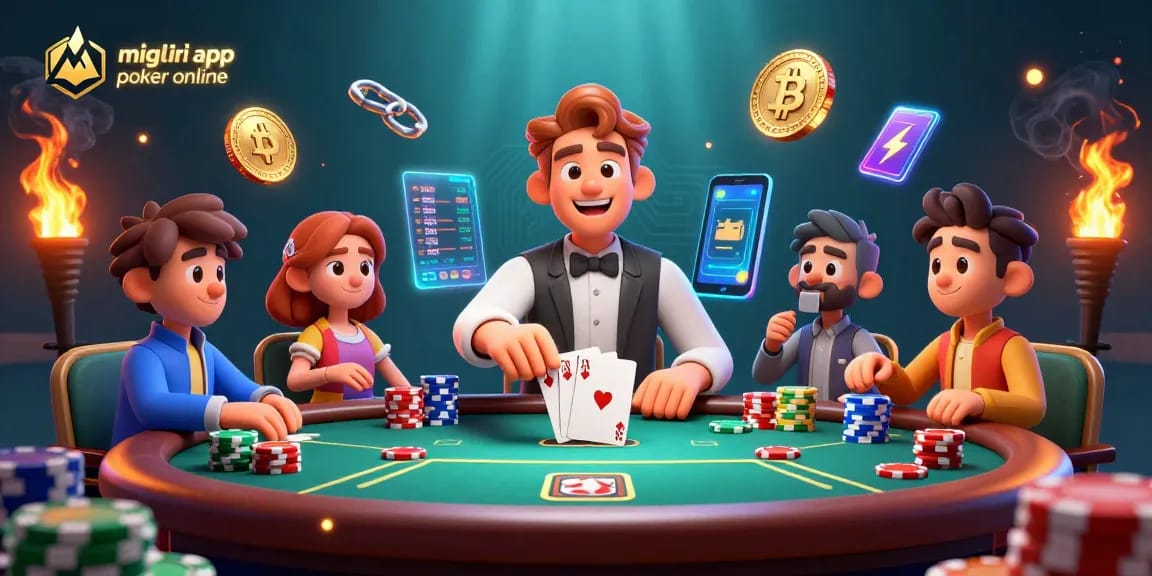 Migliori app poker online: Gioca a poker con un tavolo, fiches, e una mano vincente.