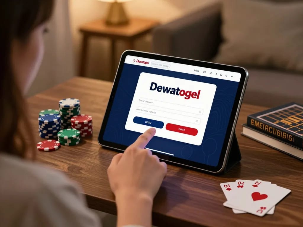 Dewatogel login interface shown during online gambling with engaging setup.