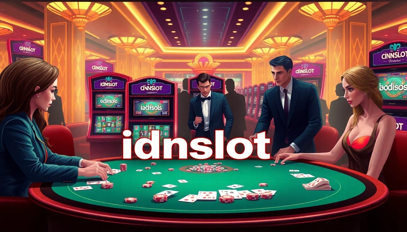 Play idnslot with excitement at a vibrant casino table featuring slot machines and engaging gameplay.