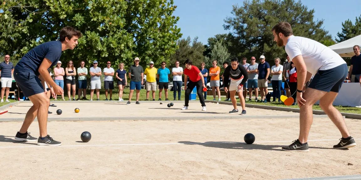 FOPI Kota Palu dalam turnamen petanque, pemain fokus dan antusias di lapangan.