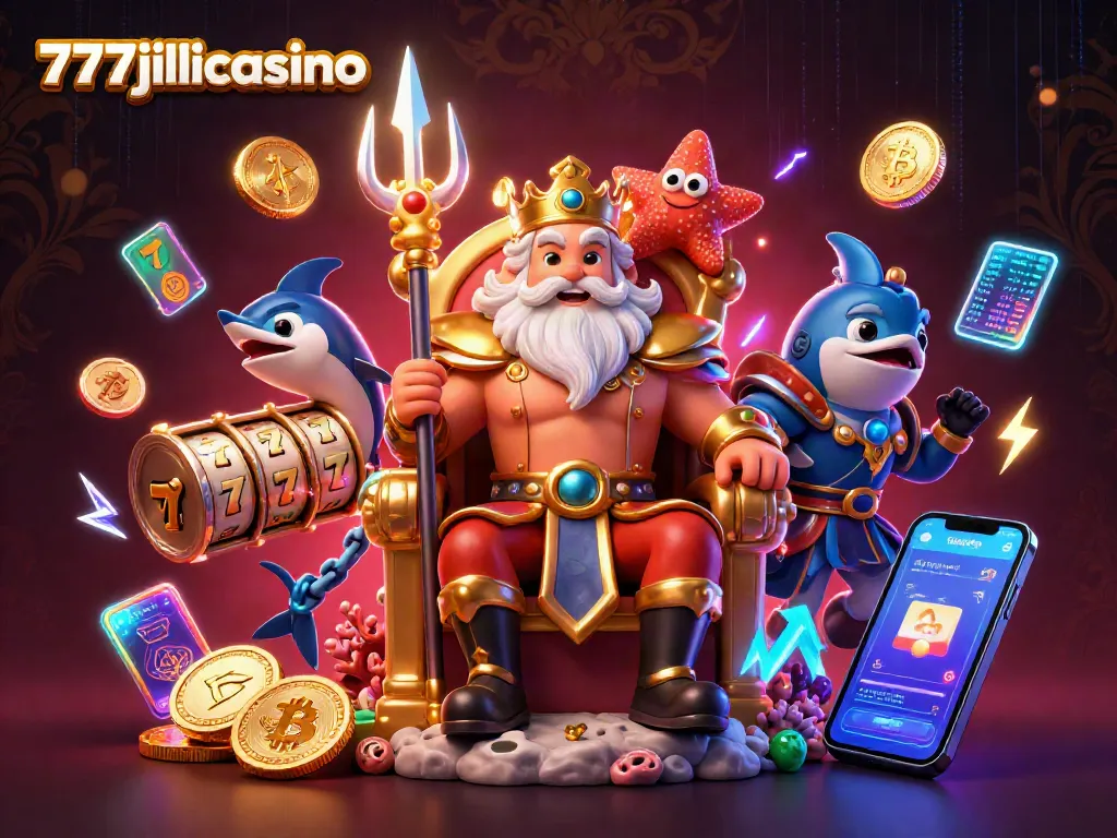 Engage with the vibrant world of 777jilicasino featuring slot reels and dynamic 3D characters.