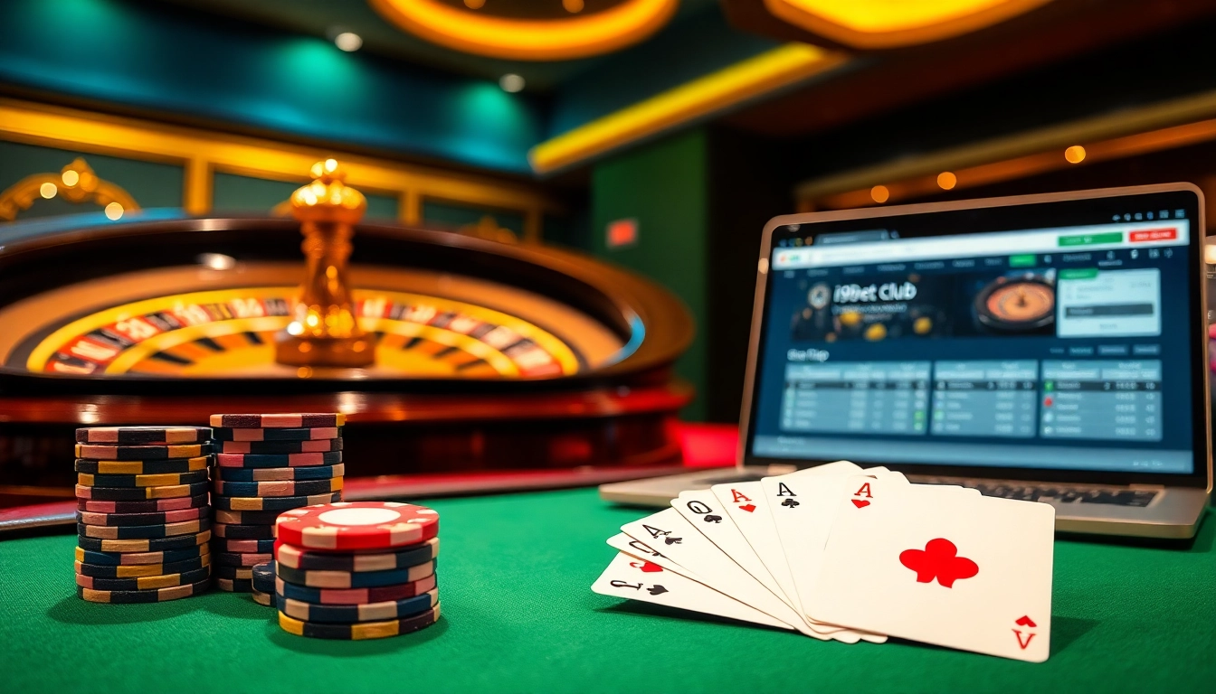 The i9bet2h club scene showcases vibrant poker actions and an engaging online betting interface.