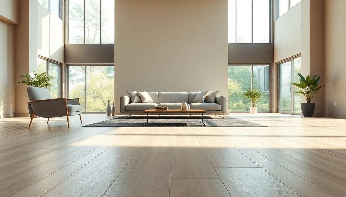 Admire elegant luxury vinyl flooring in a contemporary room design with natural lighting.