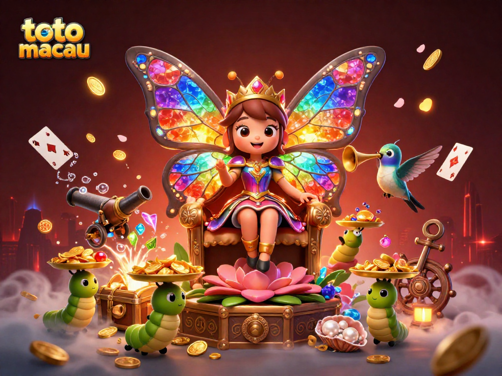 Experience excitement at toto macau with vibrant 3D casino illustration showcasing dynamic game elements.
