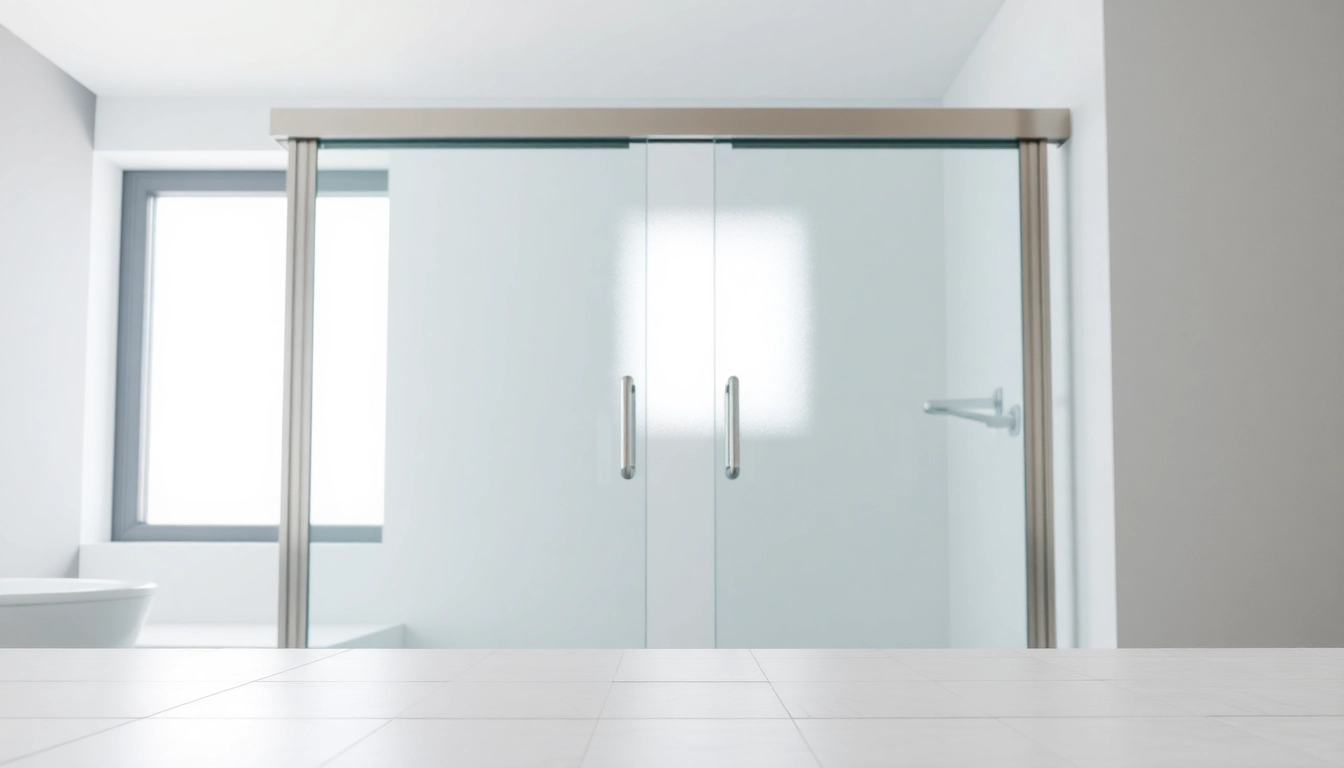 Showcasing stunning sliding glass shower doors in a contemporary bathroom setting.