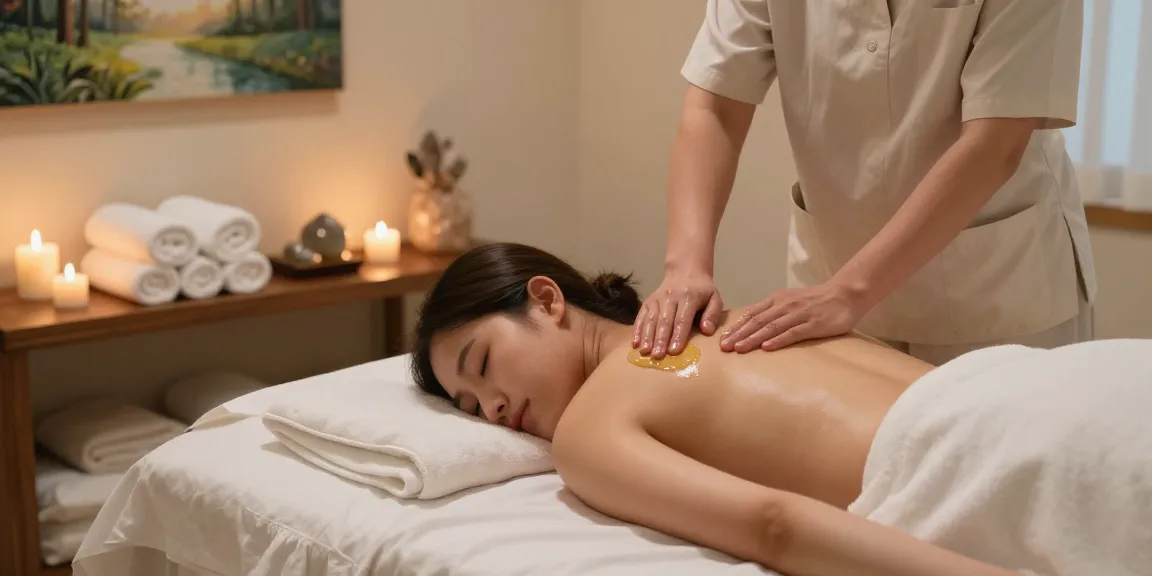 Relaxing 창원마사지 therapy session with tranquil spa atmosphere.