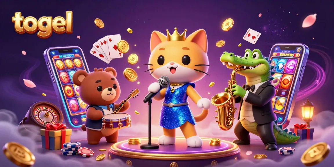 Engage in thrilling togel gameplay with vibrant 3D characters and dynamic casino elements.