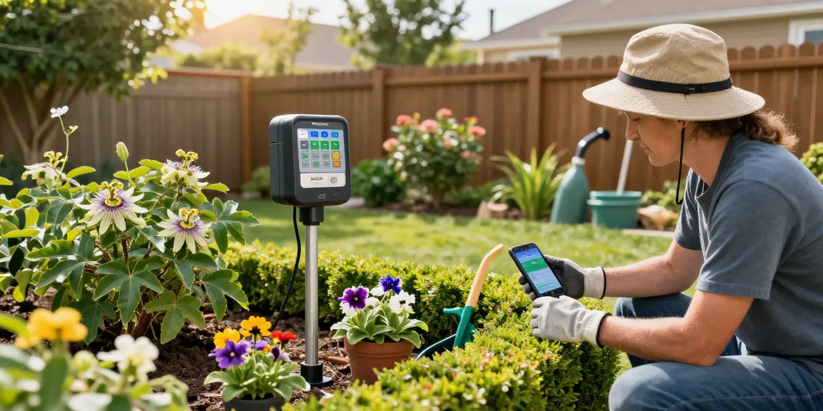 Rainpoint Irrigation Controllers in action, enhancing plant growth and efficient water usage in a vibrant garden setting.