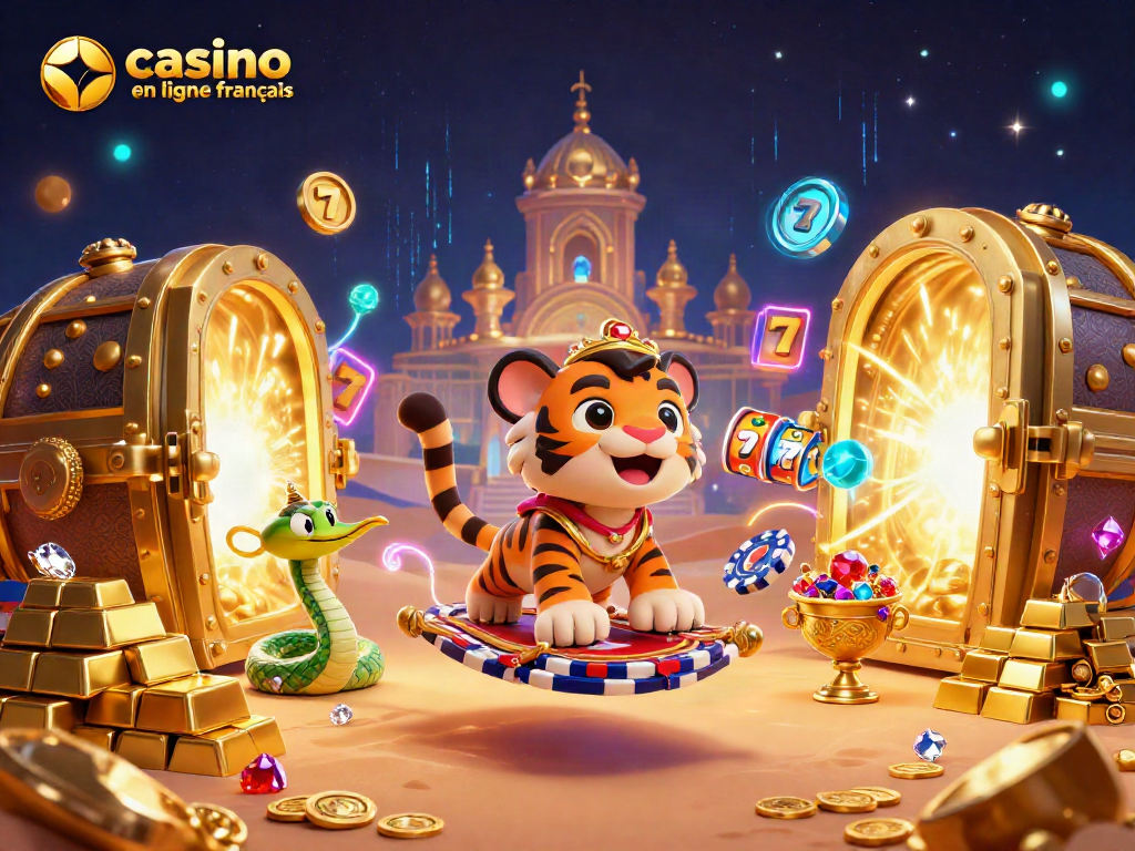 Expérimentez la magie d'un casino en ligne francais avec notre illustration captivante.