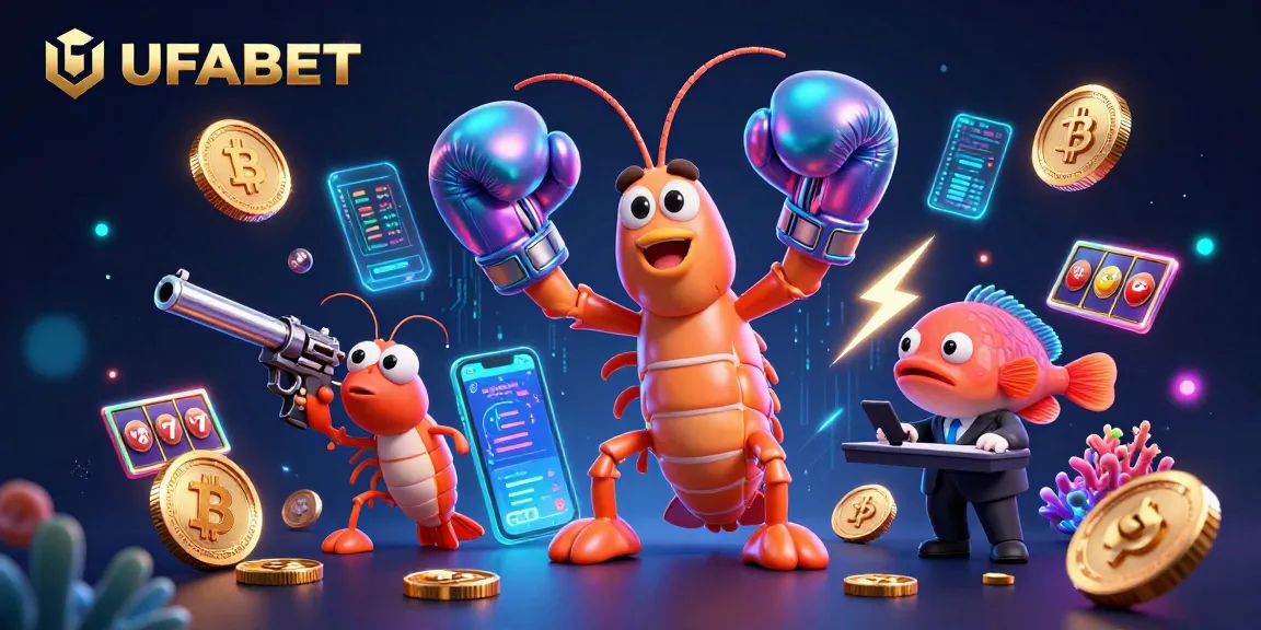 Win big with UFABET in a vibrant 3D casino scene featuring dynamic characters and rich gaming elements.