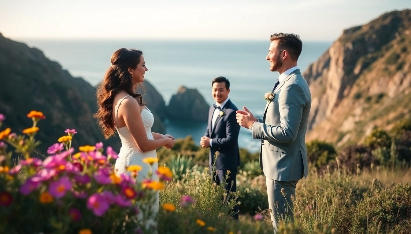 Joyful couple during Big Sur wedding photography with stunning ocean backdrop.