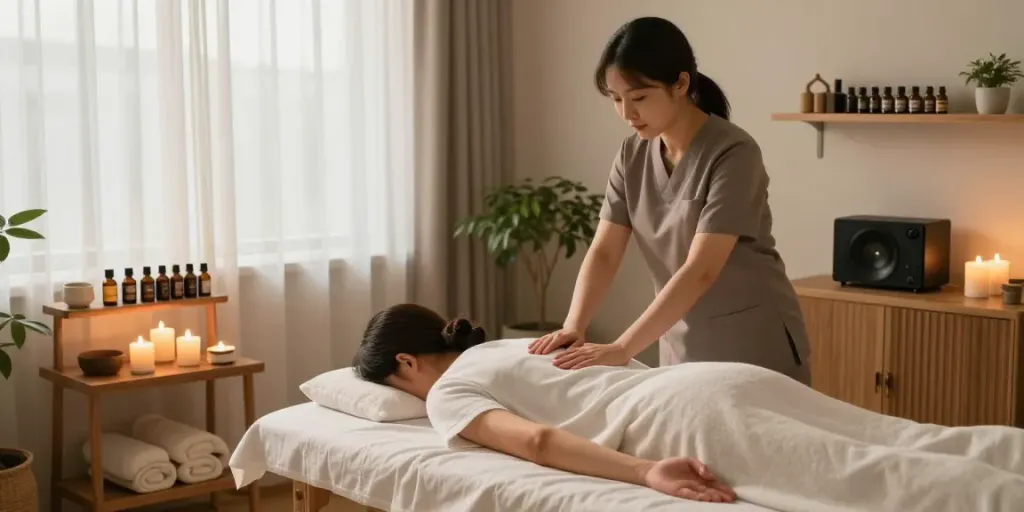 Experience serene 철산동출장마사지 with expert care in a wellness studio.