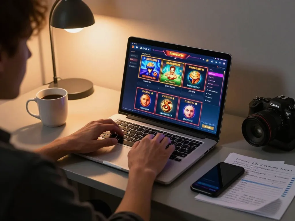 Engaging online gaming setup for slot bonus new member 100, showing player strategy and interface.