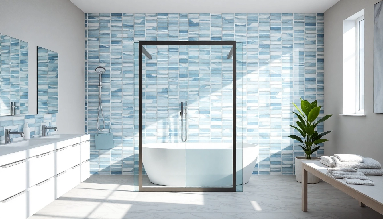 Showcasing shower screens semi frameless in a modern bathroom design with elegant fixtures and bright lighting.