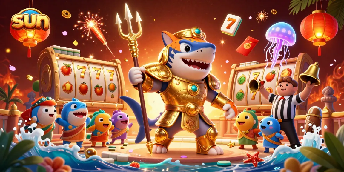 Bet on slots with sun-themed excitement in this vibrant casino illustration.