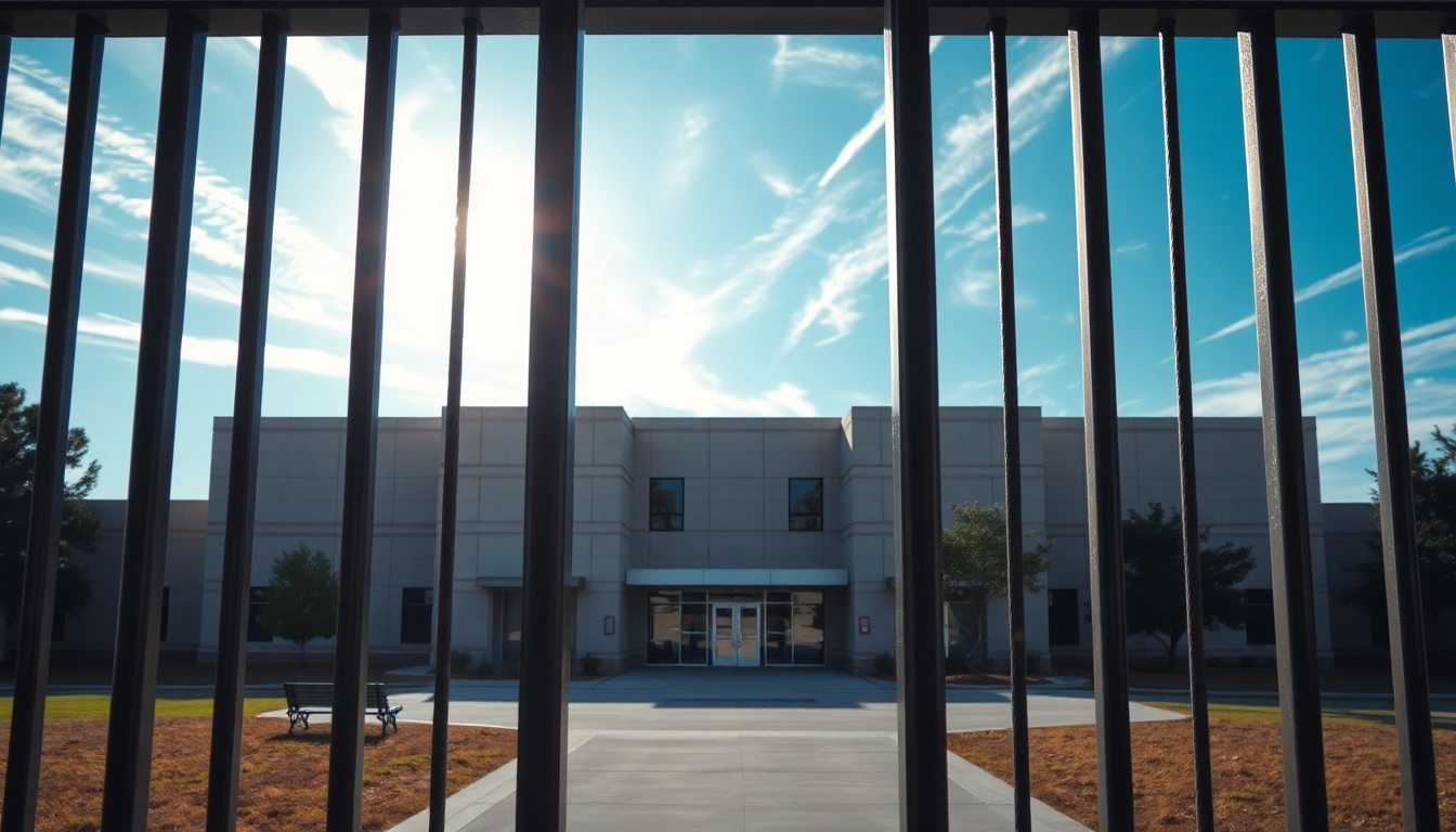 Visitors approach the OC Jail entrance, showcasing security and community focus.
