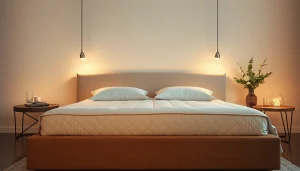 Materasso matrimoniale memory su un letto elegante che invita al relax e al comfort.