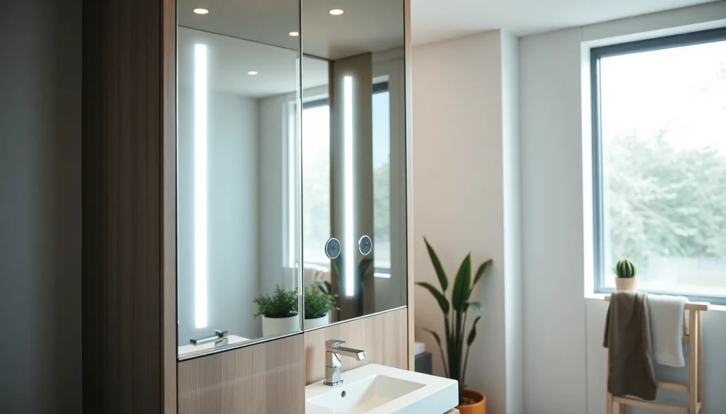 Der sonni Spiegelschrank zur modernen Badezimmergestaltung bietet stilvolle Funktionen und LED-Beleuchtung.