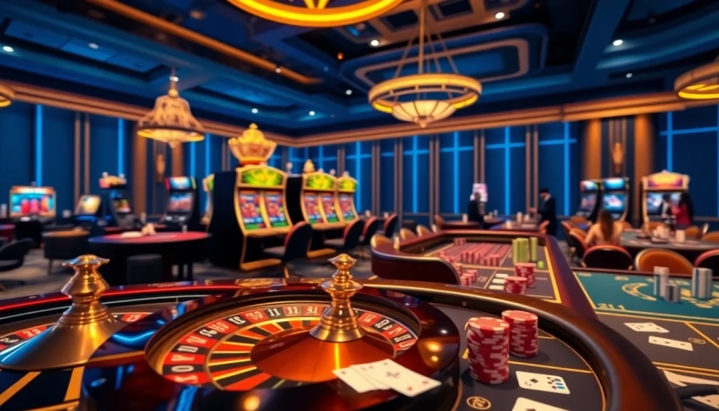 Experience thrilling online gaming action with ga6789, featuring vibrant casino tables and engaging players.