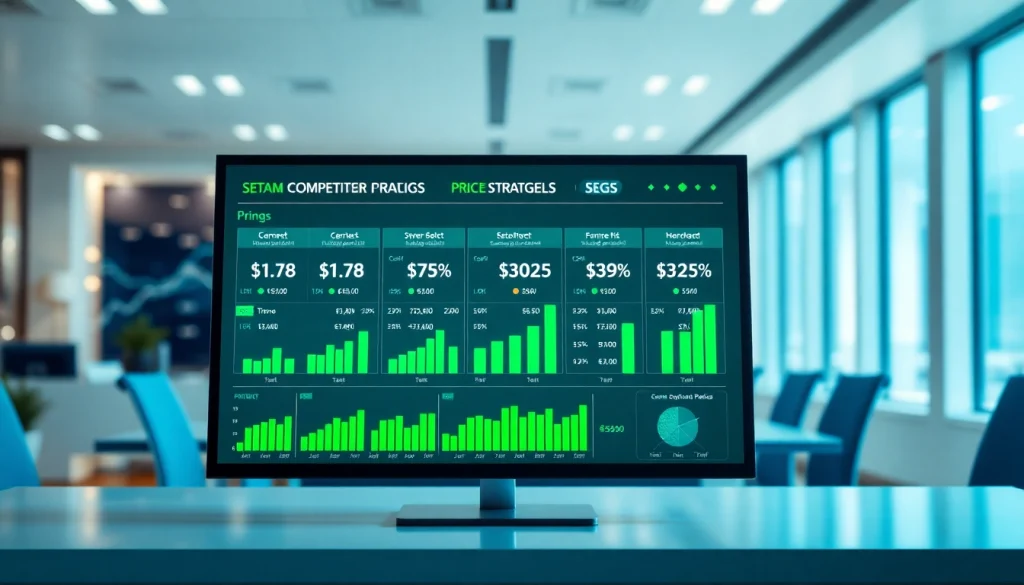 Analyze competitor pricing strategies with a digital dashboard illustration highlighting details.