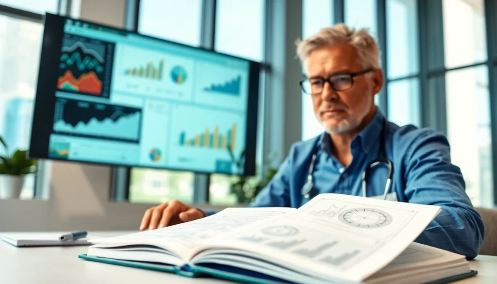 Analyze healthspan data with a professional expert in a bright office.