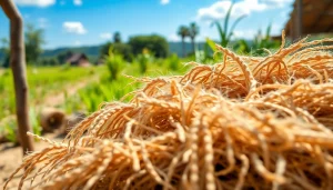Jute vezels tonen de natuurlijke textuur en eenvoud in een rustieke setting.
