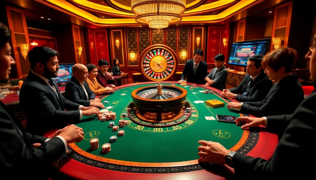 Experience the thrill with 98win58 at a luxurious casino gaming table.