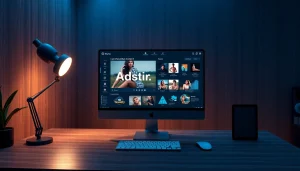 Innovative workspace showcasing AI-driven technologies for creating customized adult content in the porn AI industry.